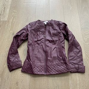 Denim & Co faux leather moto jacket